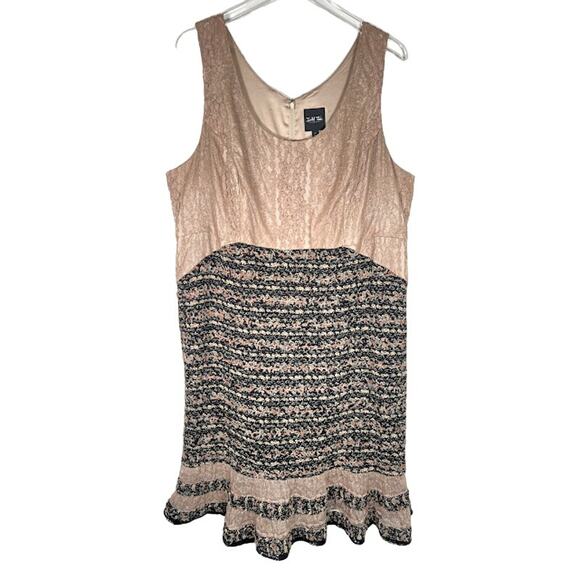 Isabel Toledo x Lane Bryant Tweed Boucle Lace Dress 20 Formal Ruffle Skirt - Picture 1 of 9